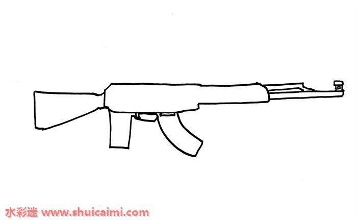 AK47怎么画 AK47简笔画步骤