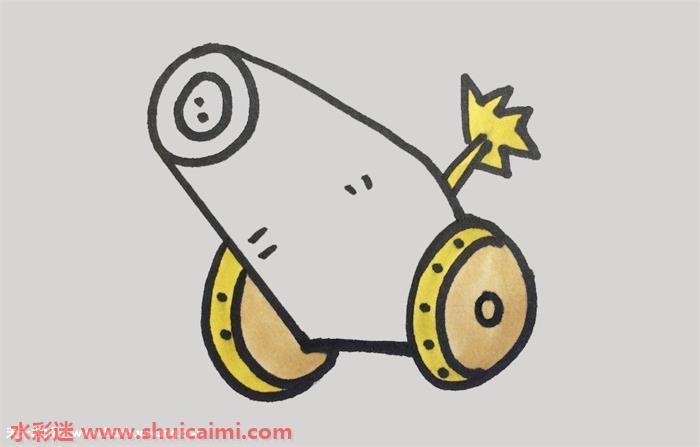 大炮怎么画 大炮简笔画简单好看带颜色