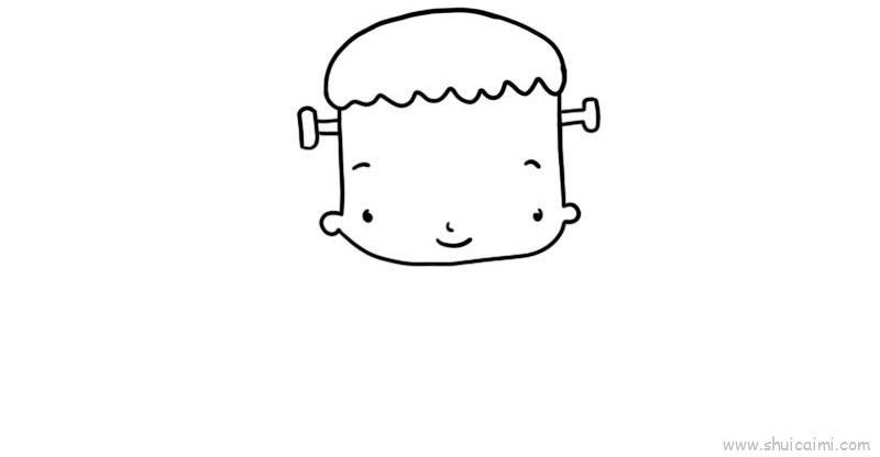 科学怪人儿童画怎么画 科学怪人简笔画好看