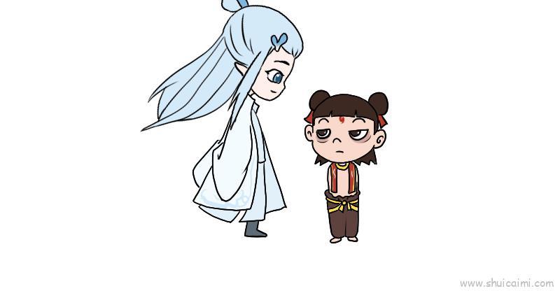 哪吒和敖丙儿童画怎么画 哪吒和敖丙简笔画好看