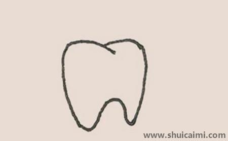 可爱的牙齿儿童简笔画绘画教程