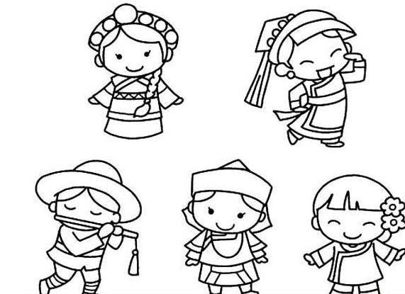 民族简笔画图片大全 民族简笔画图片大全集彩色