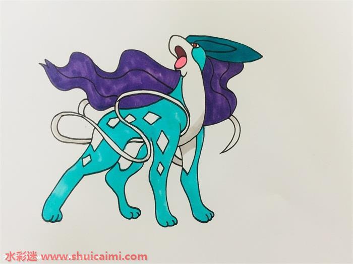 神奇宝贝水君简笔画步骤图解，一步步教你水君简笔画怎么画