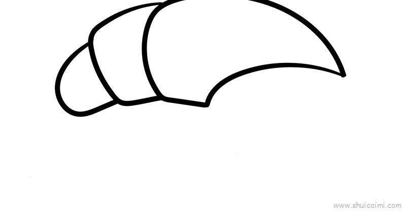 牛角包儿童画怎么画 牛角包简笔画步骤