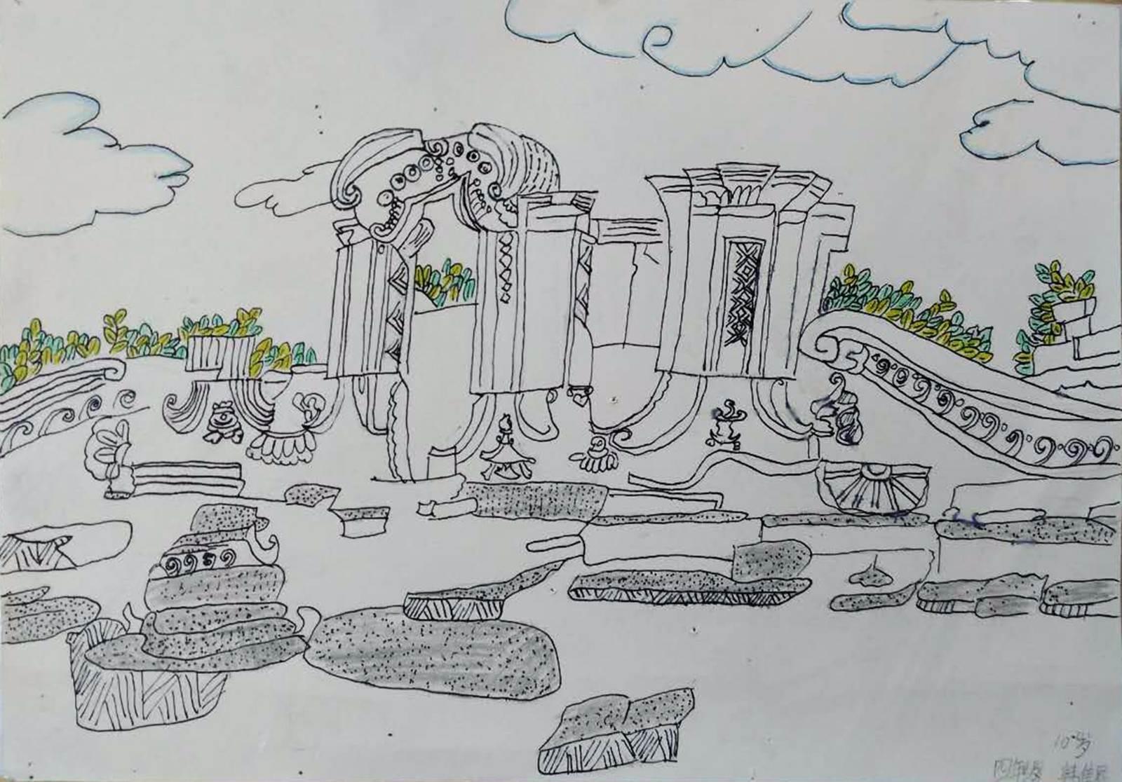 圆明园简笔画 圆明园简笔画儿童