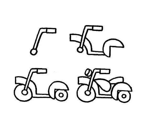 摩托车 简笔画摩托车简笔画帅气
