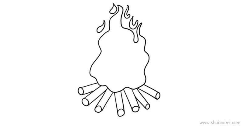 引火源儿童画怎么画 引火源简笔画简单