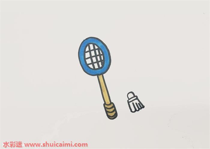 羽毛球拍简笔画怎么画简单彩色