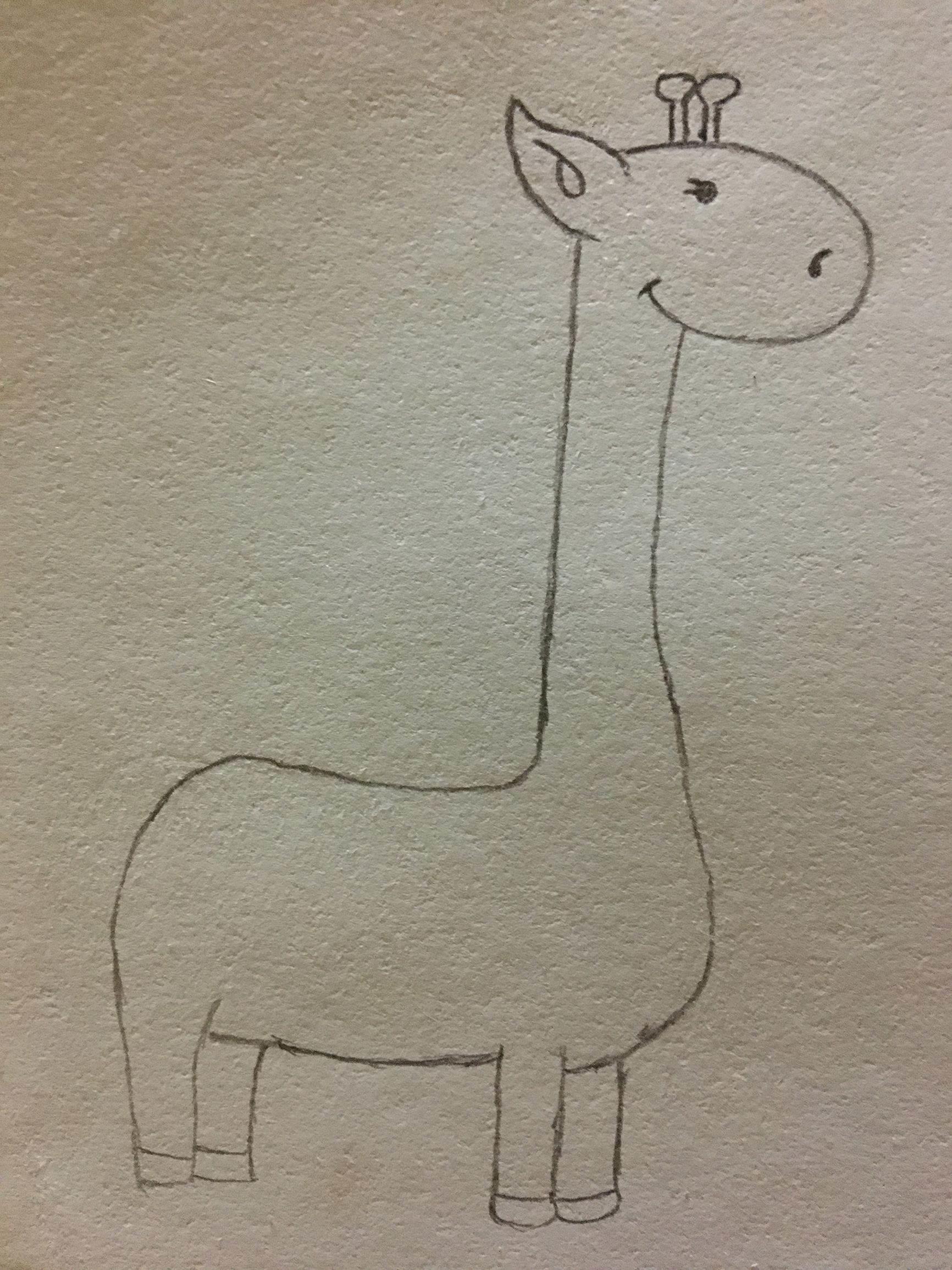 长颈鹿简笔画图片大全可爱 长颈鹿简笔画图片大全可爱带颜色