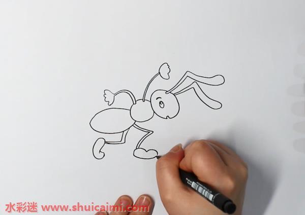 小蚂蚁搬家怎么画 小蚂蚁搬家简笔画图片大全带颜色