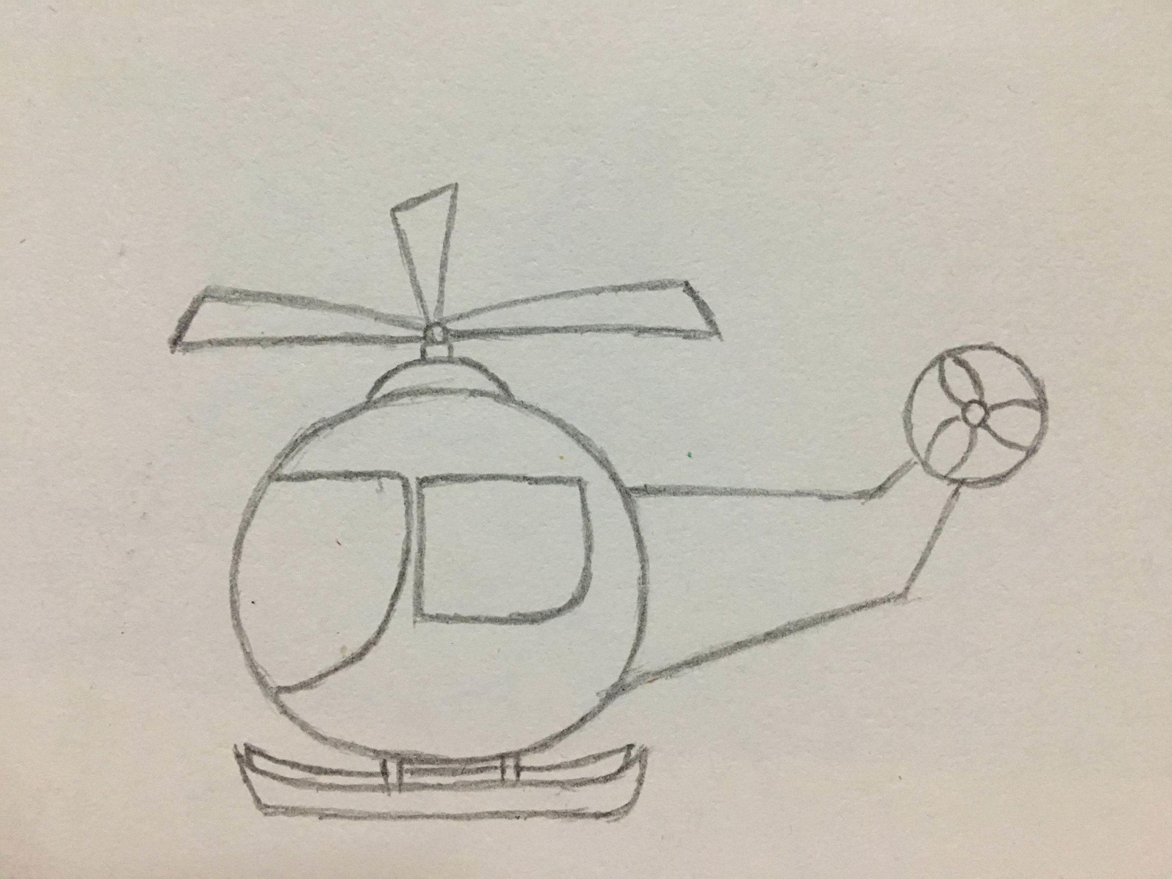 直升飞机简笔画 直升飞机简笔画儿童简笔画