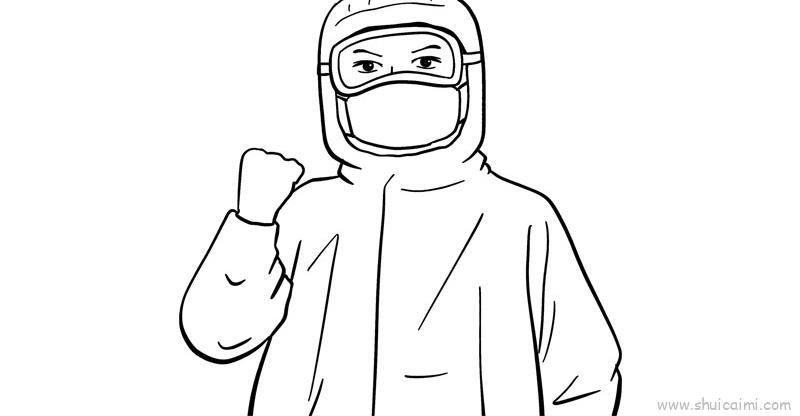 防疫人员工作时儿童画怎么画 防疫人员工作时简笔画画法