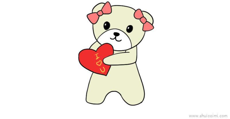 情人节爱心小熊教程儿童画怎么画 情人节爱心小熊教程简笔画画法