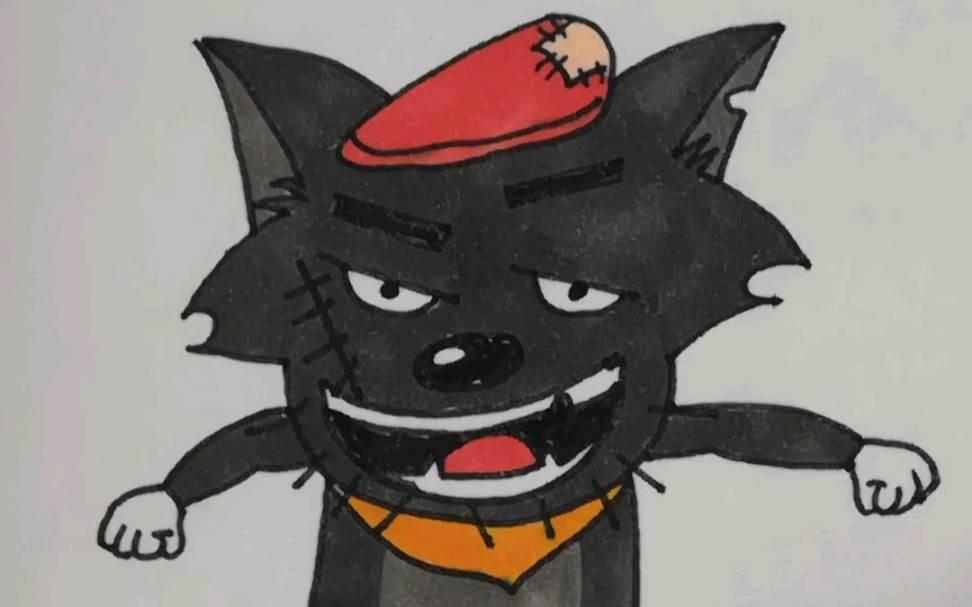 灰太狼简笔画 灰太狼简笔画头像