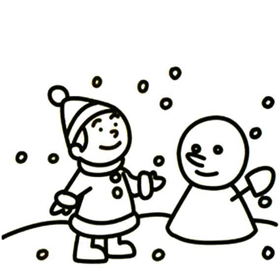 堆雪人简笔画图片大全 堆雪人简笔画图片大全大图