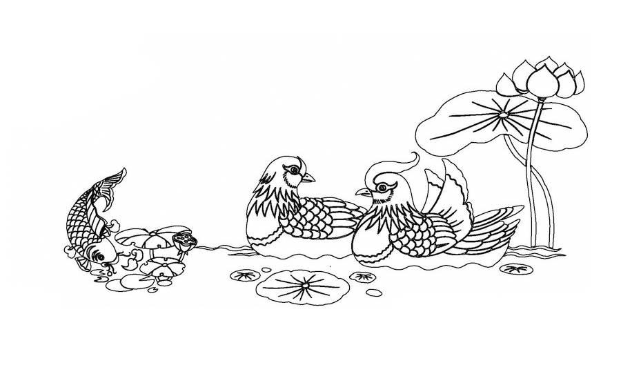 鸳鸯简笔画 一对鸳鸯简笔画