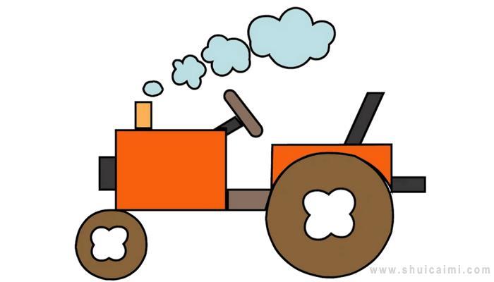 拖拉机简笔画怎么画 拖拉机简笔画图片