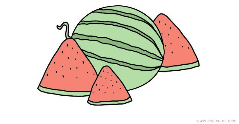 西瓜儿童画怎么画 西瓜简笔画画法