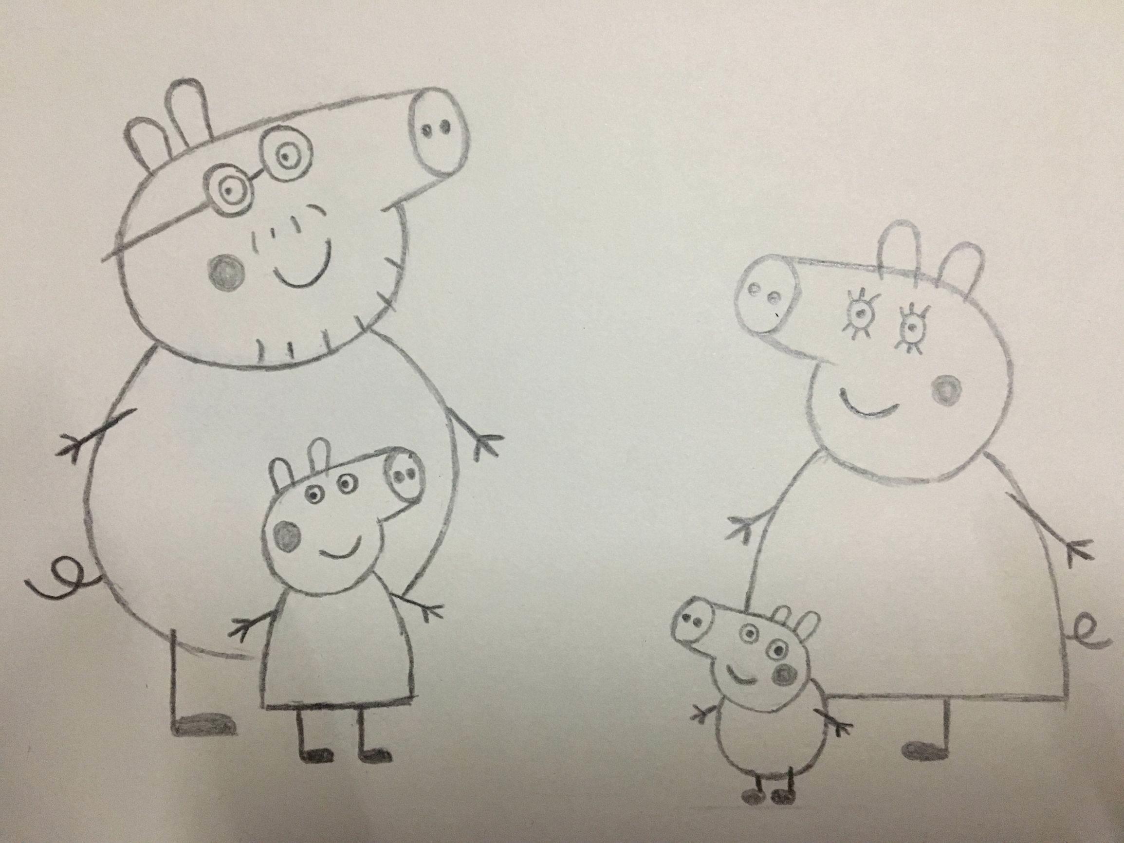 全家福简笔画 全家福简笔画四口之家图片