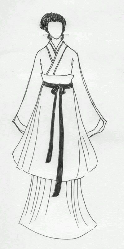 汉服简笔画 汉服简笔画男