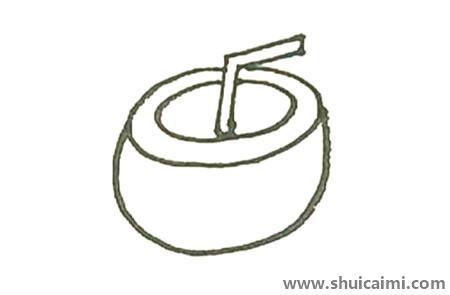 椰子彩色儿童简笔画
