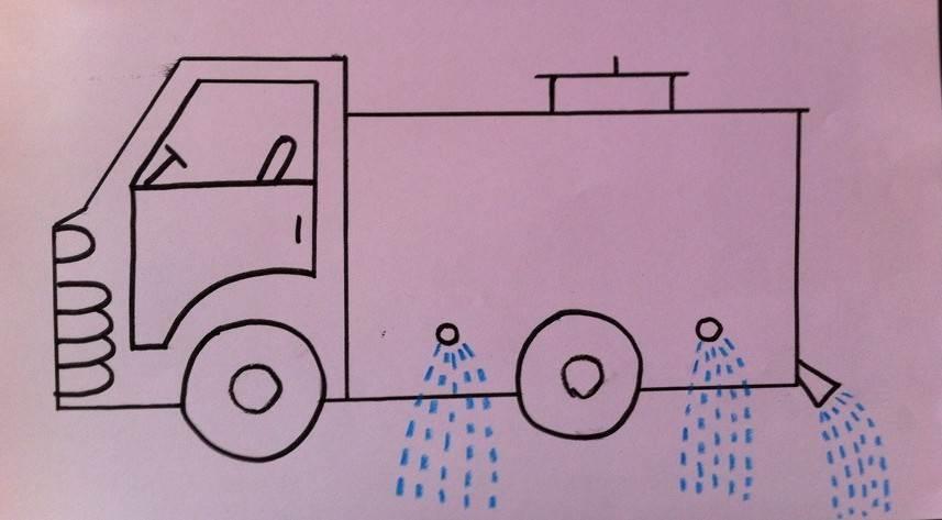 洒水车简笔画 洒水车简笔画儿童画