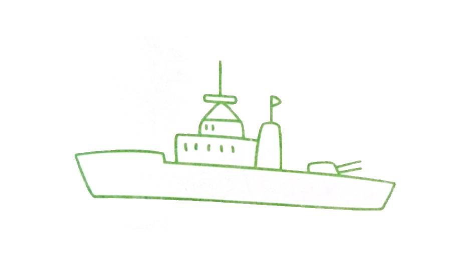 军舰简笔画 军舰简笔画儿童画