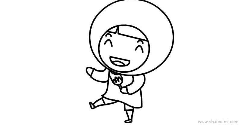 穿雨衣儿童画怎么画 穿雨衣简笔画顺序