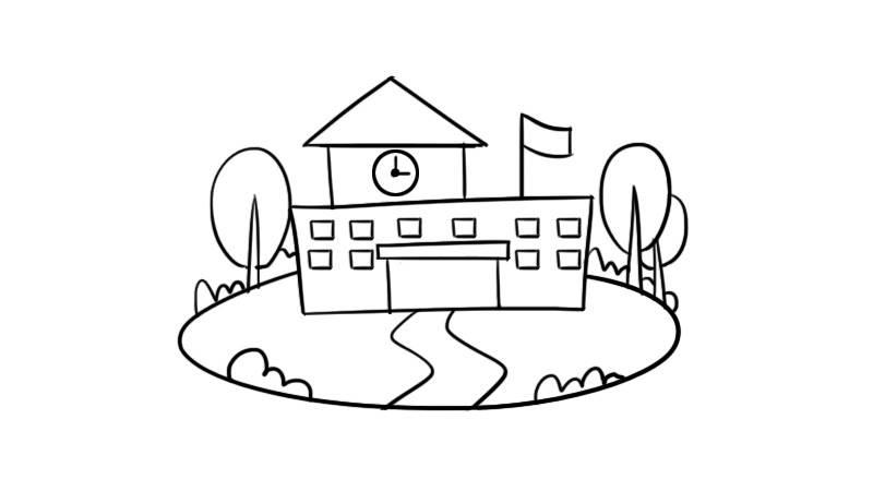 小学校园简笔画图片大全 小学校园简笔画图片大全彩色