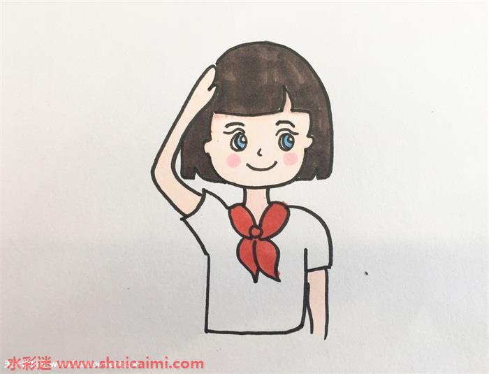 敬礼怎么画 敬礼简笔画步骤