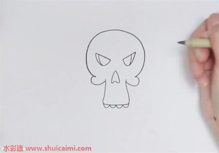 万圣节骷髅头怎么画 骷髅头简笔画漂亮卡通