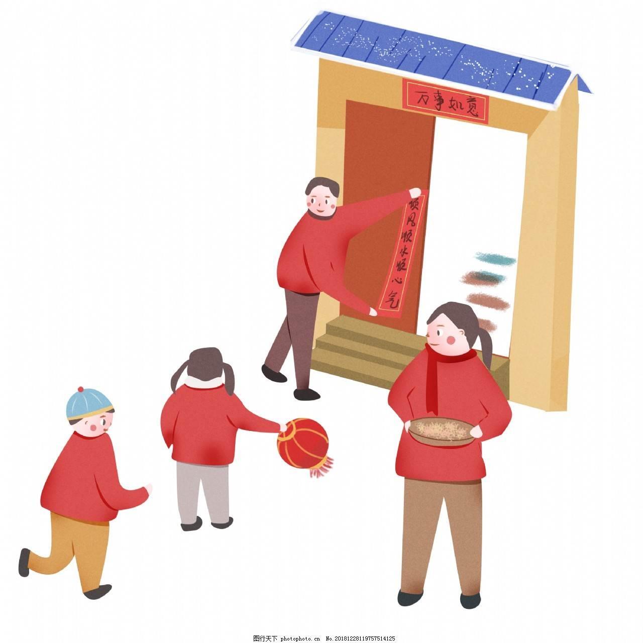 简单画春节贴对联的画怎么画 简单画春节贴对联的画怎么画图片