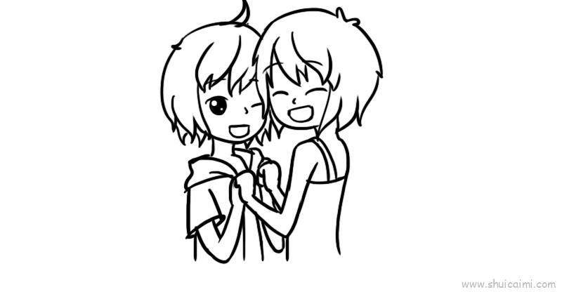 闺蜜儿童画怎么画 闺蜜简笔画简单