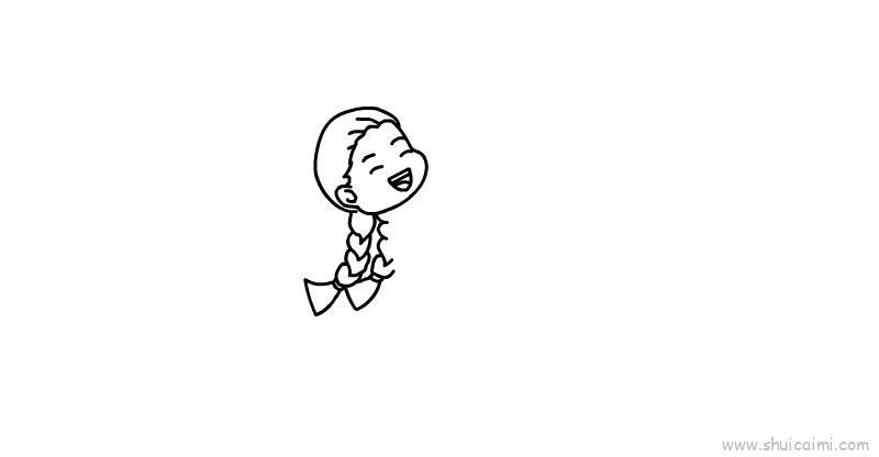 抱着冰淇淋的女生简笔画教学步骤