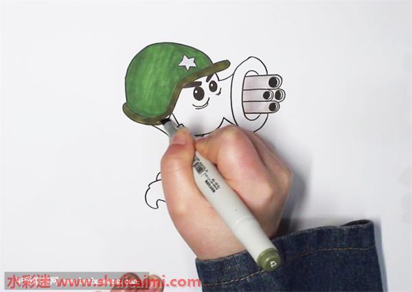 机枪射手怎么画 机枪射手简笔画图片彩色