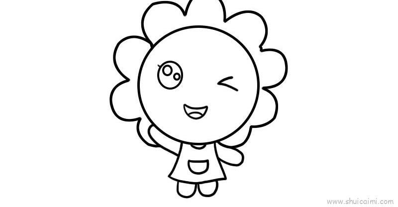 小女孩挥手儿童画怎么画 小女孩挥手简笔画图片大全