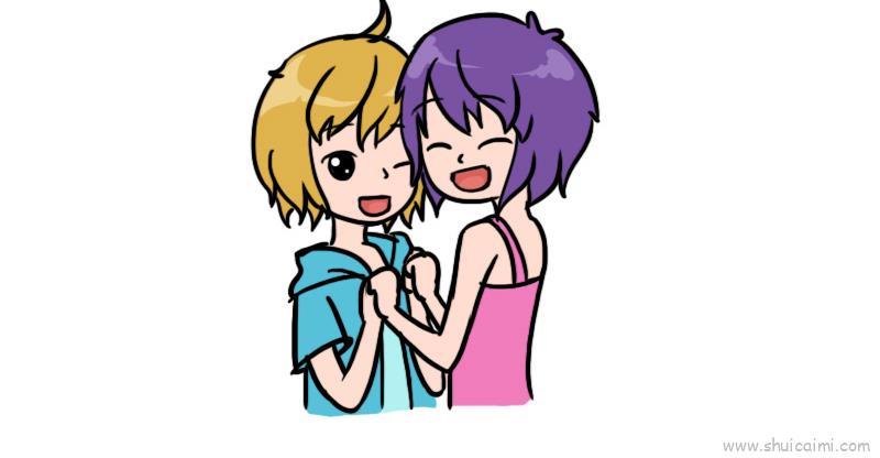 闺蜜儿童画怎么画 闺蜜简笔画简单