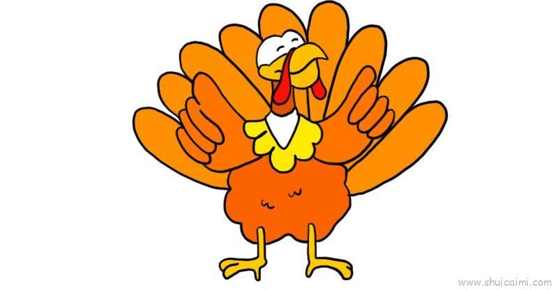 火鸡儿童画怎么画 火鸡简笔画简单