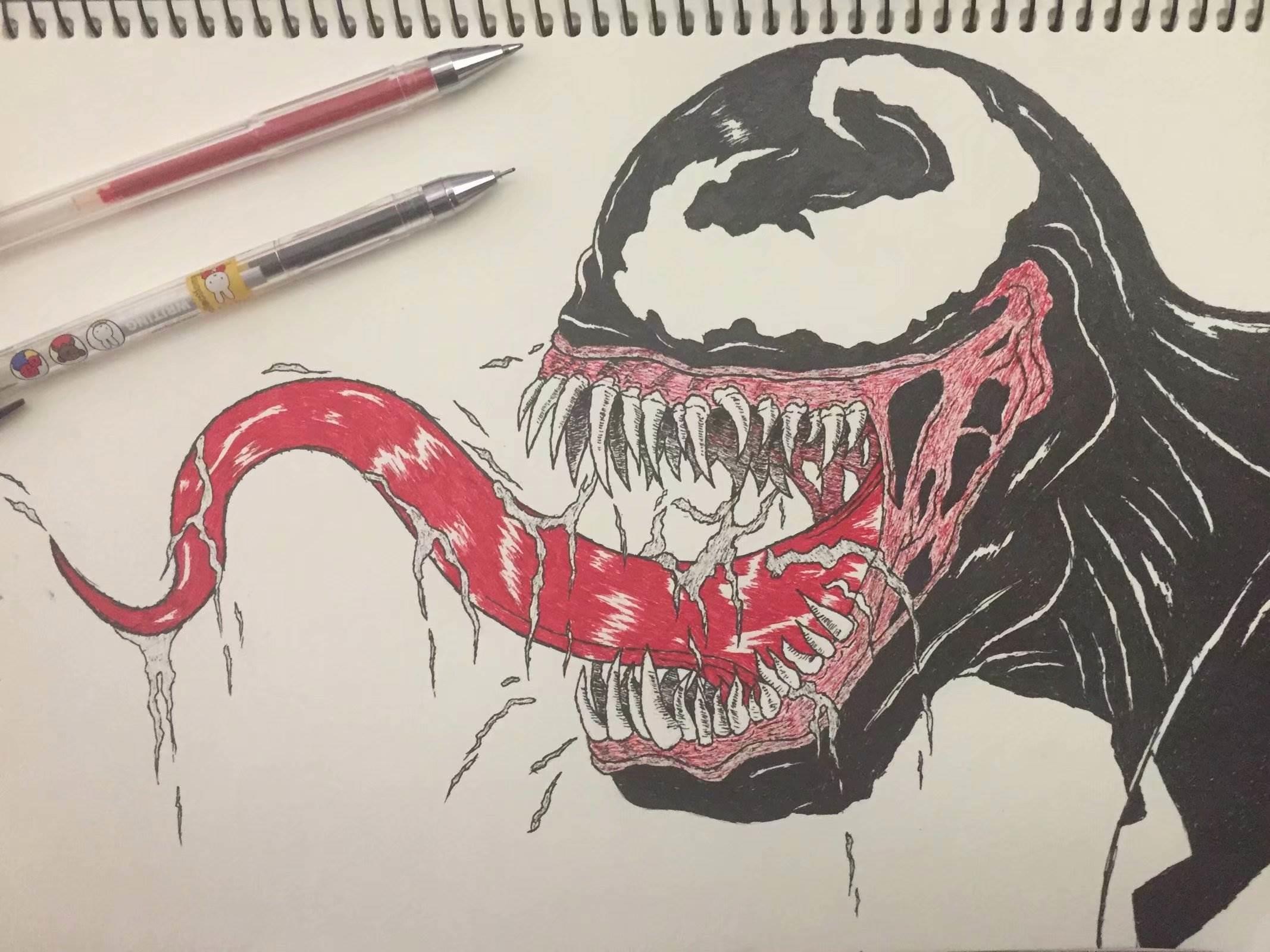 毒液简笔画 毒液简笔画帅气