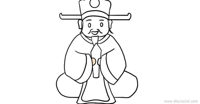 灶神儿童画怎么画 灶神简笔画画法
