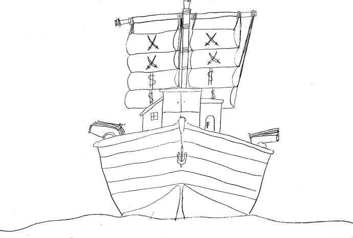 海盗船简笔画 海盗船简笔画简单