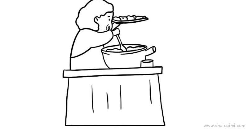 开饭啦儿童画怎么画 开饭啦简笔画图片大全
