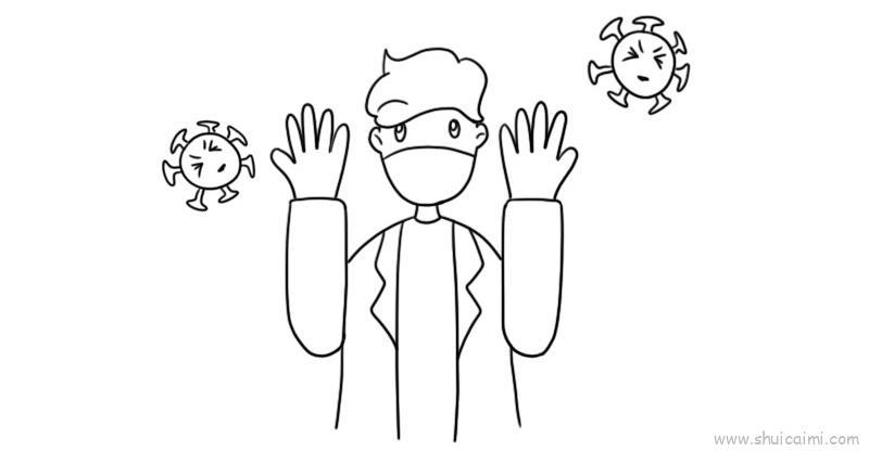 抗战疫情儿童画怎么画 抗战疫情简笔画简单又好看