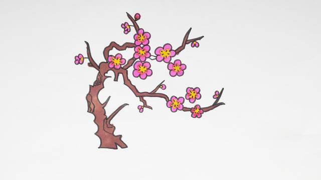 梅花树简笔画 梅花树简笔画手绘