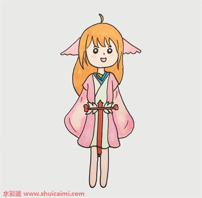 超级简单的涂山红红简笔画教程