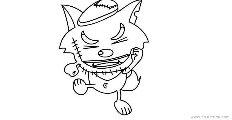 灰太狼儿童画怎么画 灰太狼简笔画画法