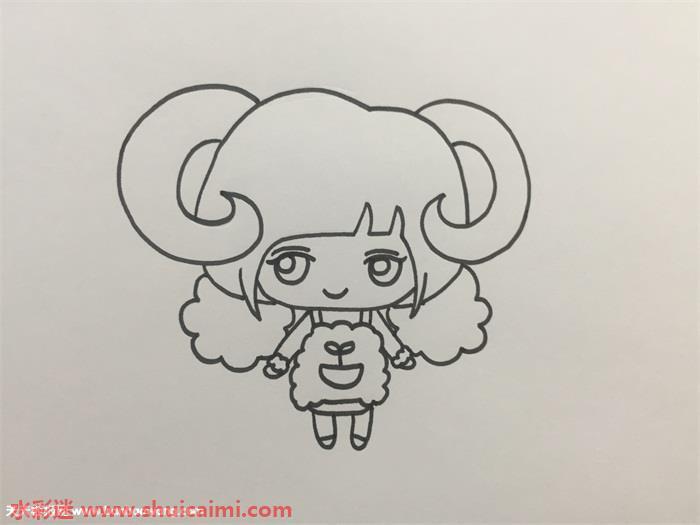 可爱甜美的白羊座简笔画 简单易画