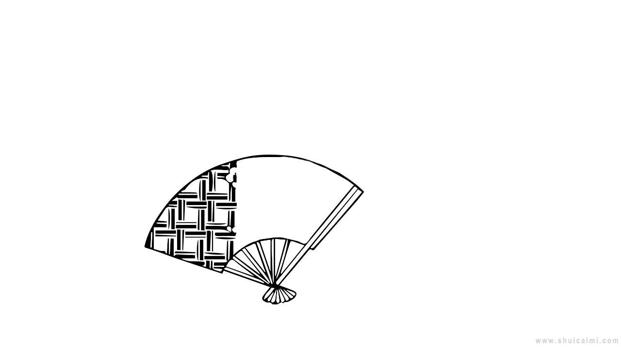 古风扇子简笔画怎么画 古风扇子简笔画顺序