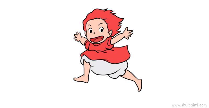 波妞儿童画怎么画 波妞简笔画顺序