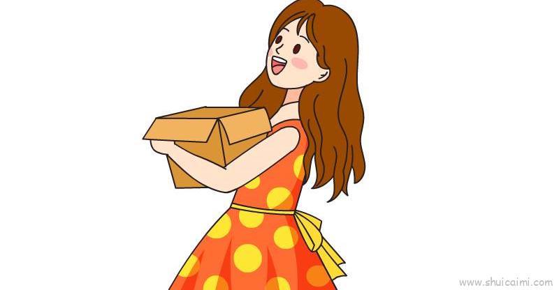 收快递儿童画怎么画 收快递简笔画画法